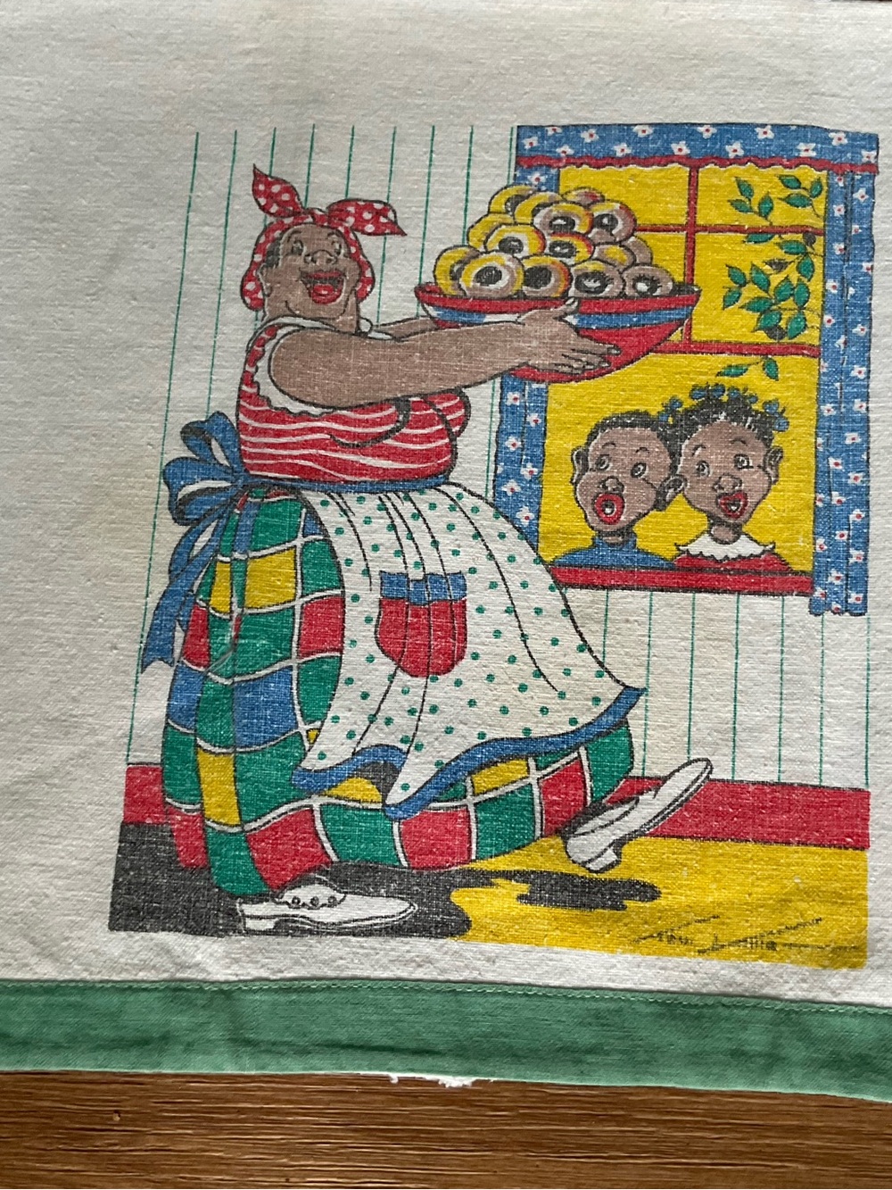 Vintage Black American Tea Dish Towel